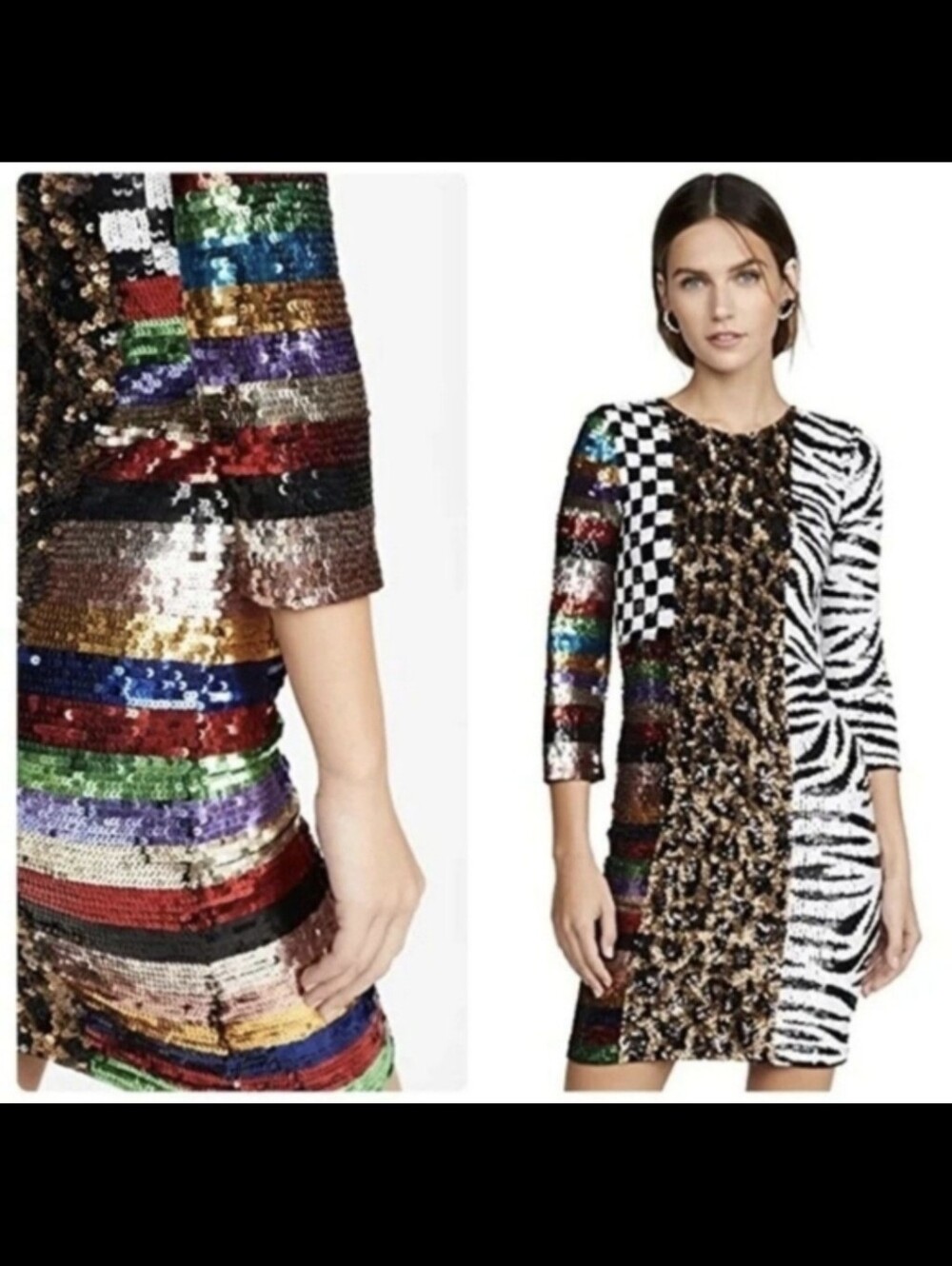 Alice + Olivia Jae Sequin Mini Dress Size 6 - Picture 10 of 16